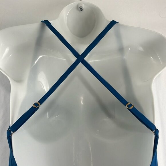 Bleu by Rod Beattie Blue One Piece with Gold Ring Belt Detail - Picture 7 of 11